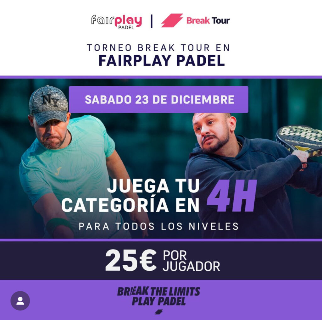 torneo break padel tour reserva pista padel americana barcelona clases escuela padel